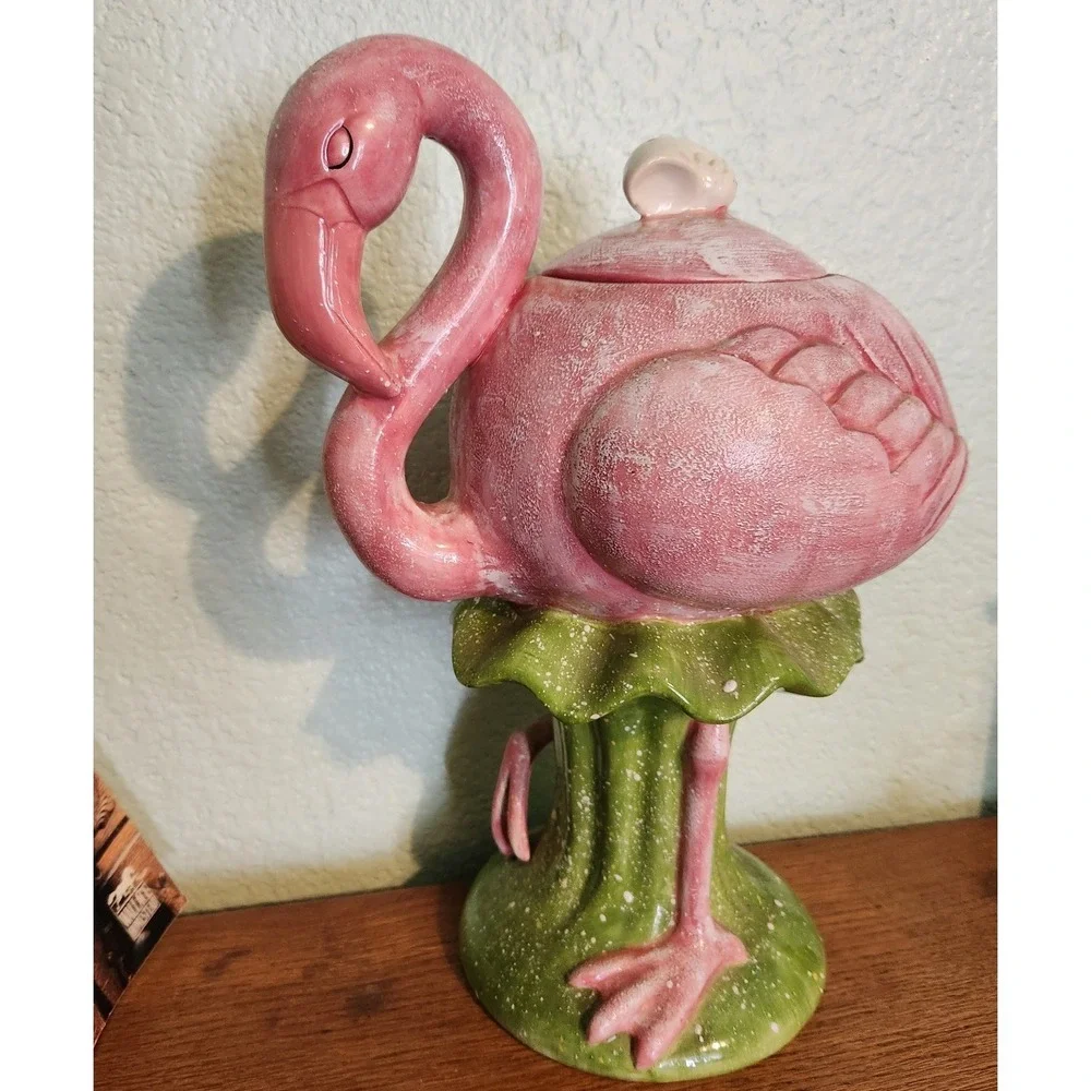Department 56 Pink Flamingo Cookie Jar 14